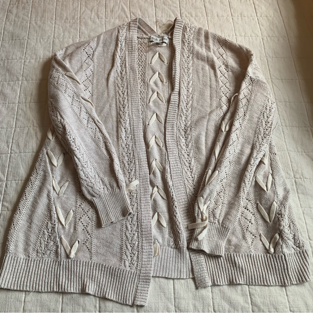 Knox Rose Cream Knit Cardigan Size M